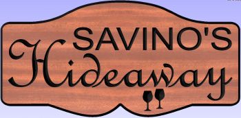 Savino's Hideaway sign